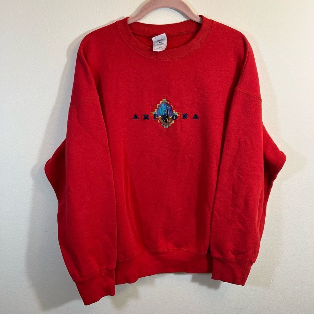 Vintage‎ Fruit of the Loom Red Arizona Embroidered Crewneck Sweatshirt XL